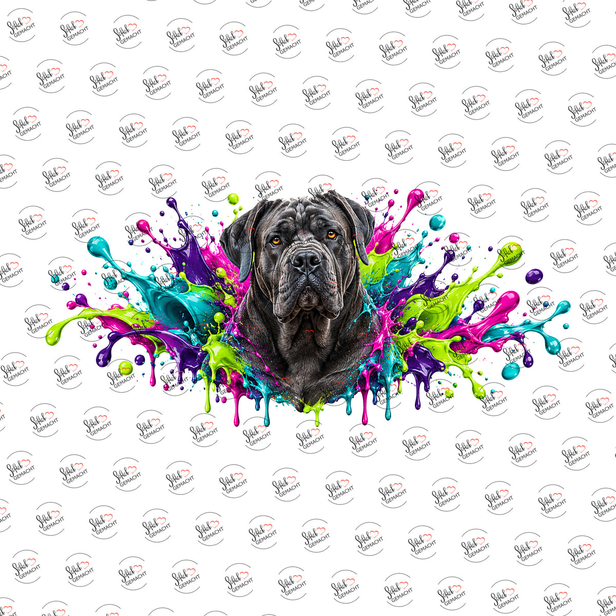 Cane Corso im Farbrausch als Rub-on-Sticker, einzeln