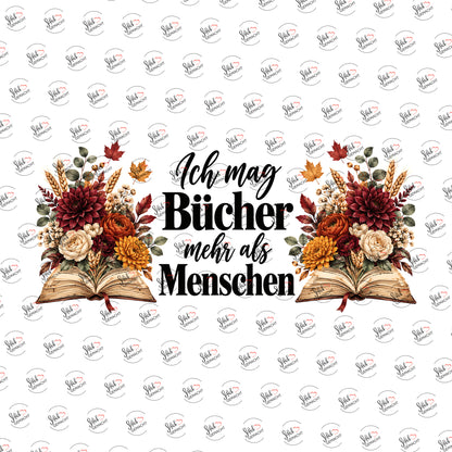 Herbstliche Bücherliebe als Rub-on-Sticker, einzeln