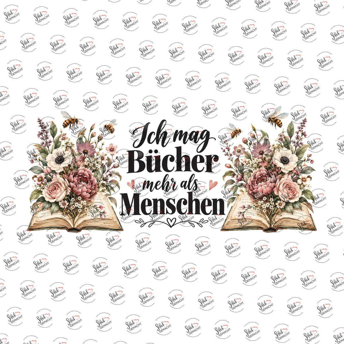 Bücherliebe als Rub-on-Sticker, einzeln