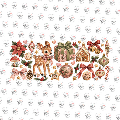 Weihnachtsreh als Rub-on-Sticker, einzeln