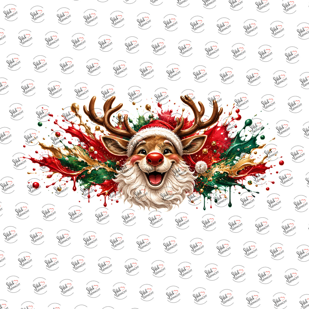 Rentier Splash als Rub-on-Sticker, einzeln