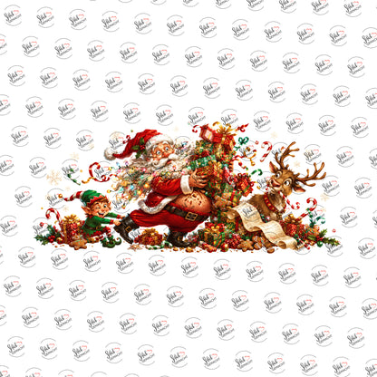 Weihnachtschaos als Rub-on-Sticker, einzeln