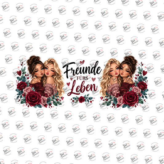 Freunde fürs Leben als Rub-on-Sticker, einzeln