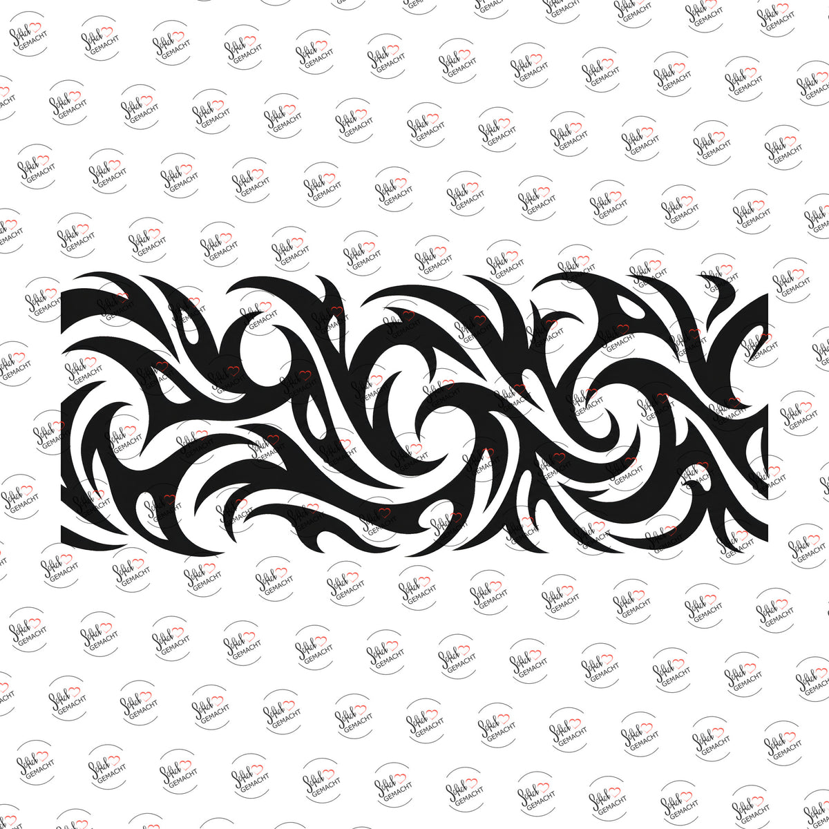 Tribal in Schwarz als Rub-on-Sticker, einzeln