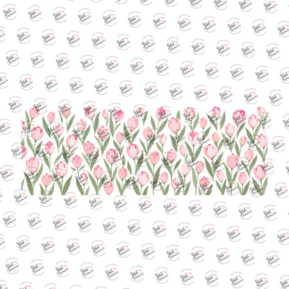 Tulpenwiese rundum als Rub-on-Sticker, einzeln