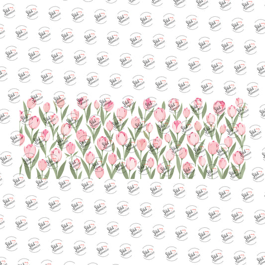 Tulpenwiese rundum als Rub-on-Sticker, einzeln