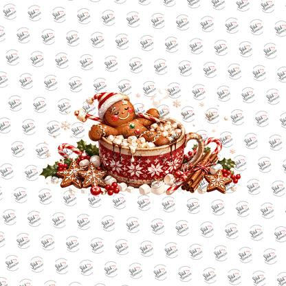 Lebkuchenmann im Kakaobad als Rub-on-Sticker, einzeln