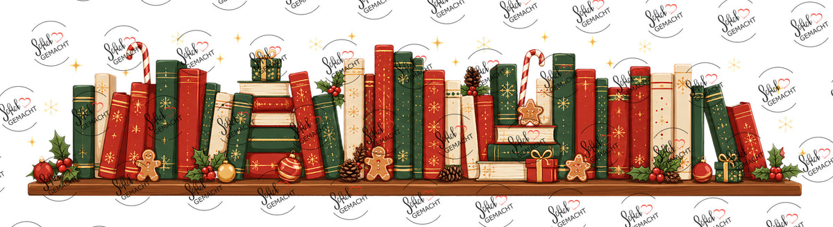Weihnachtliches Bücherregal mit Lebkuchen – Band für unten