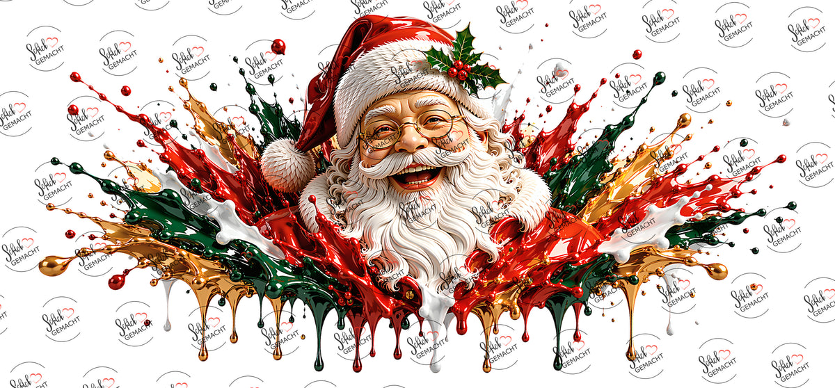 Weihnachtsmann im Farbspritzer – Hauptmotiv