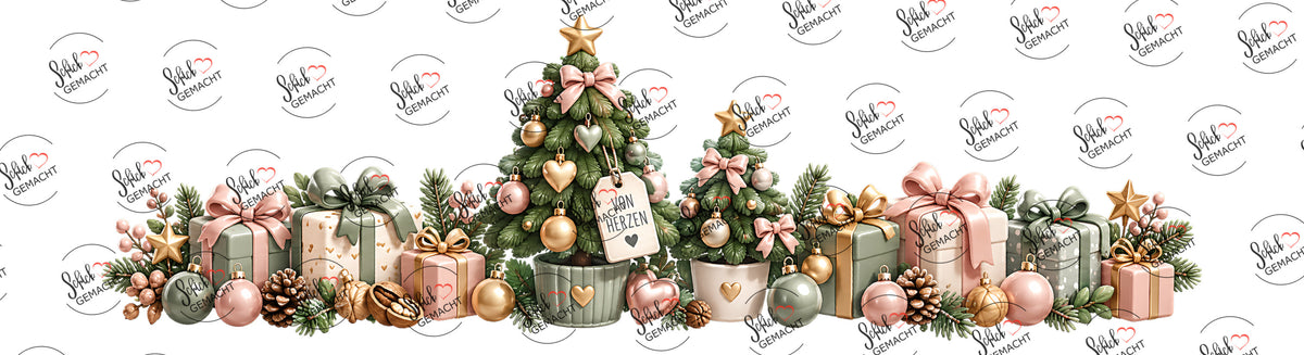 Von Herzen: Pastell-Weihnachtsbäume – Band für unten