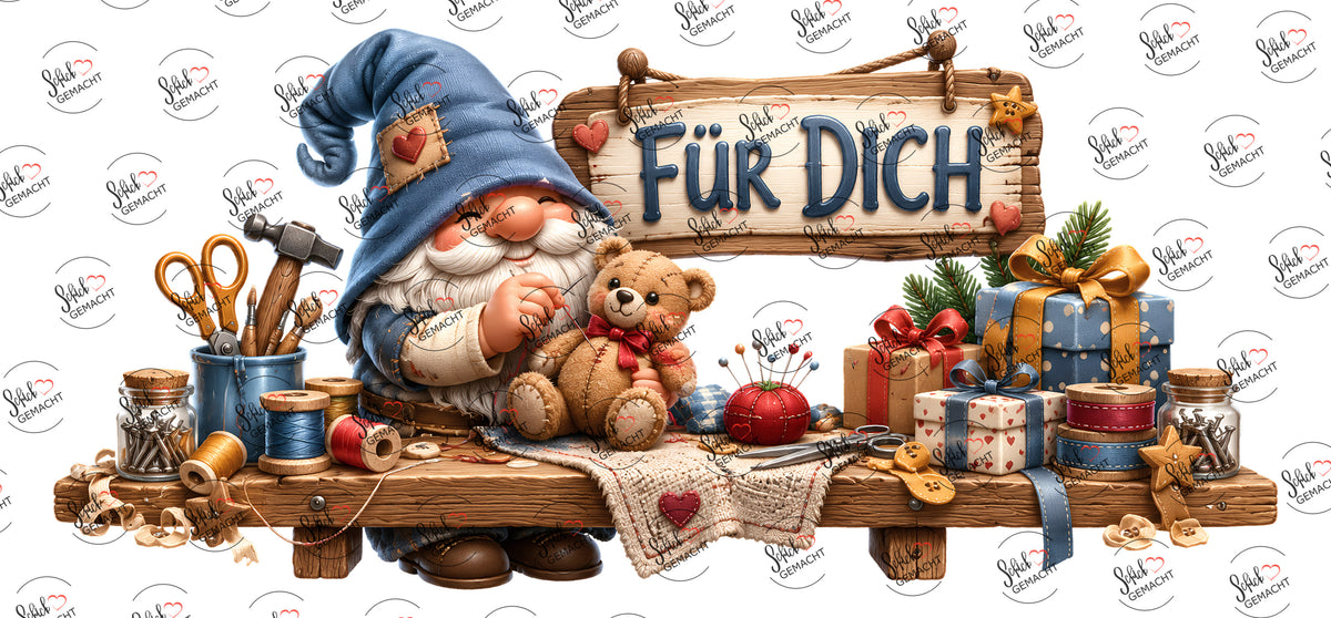 Für dich: Wichtel mit Teddy – Hauptmotiv