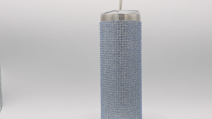 Strassstein Tumbler | babyblau | Edelstahl Tumbler | Edelstahl Thermobecher