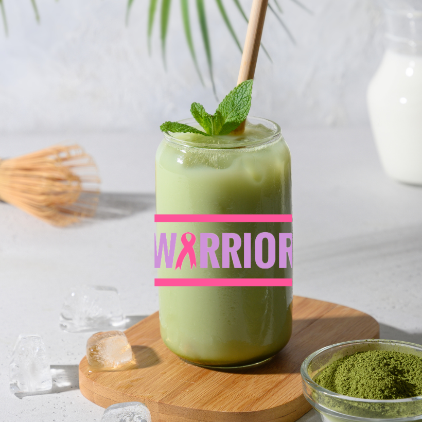 Cancer Warrior | Trinkglas 500 ml | Strohhalm + Deckel