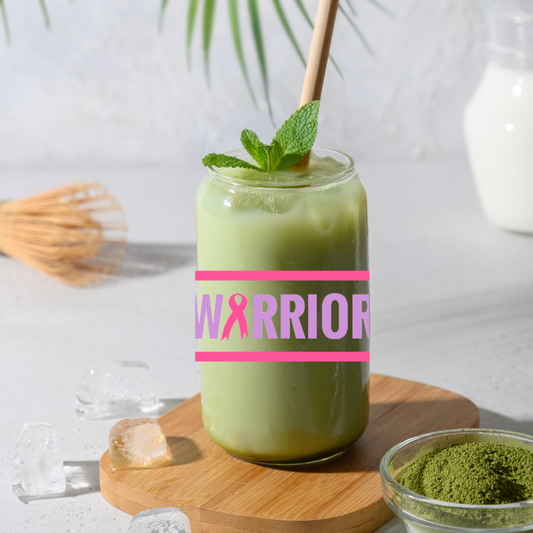 Cancer Warrior | Trinkglas 500 ml | Strohhalm + Deckel